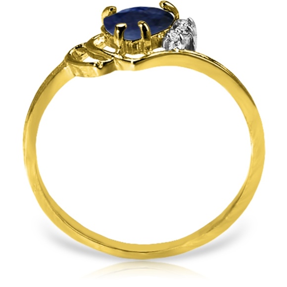 GOLD Yellow RING WITH NATURAL DIAMONDS & SAPPHIRE
